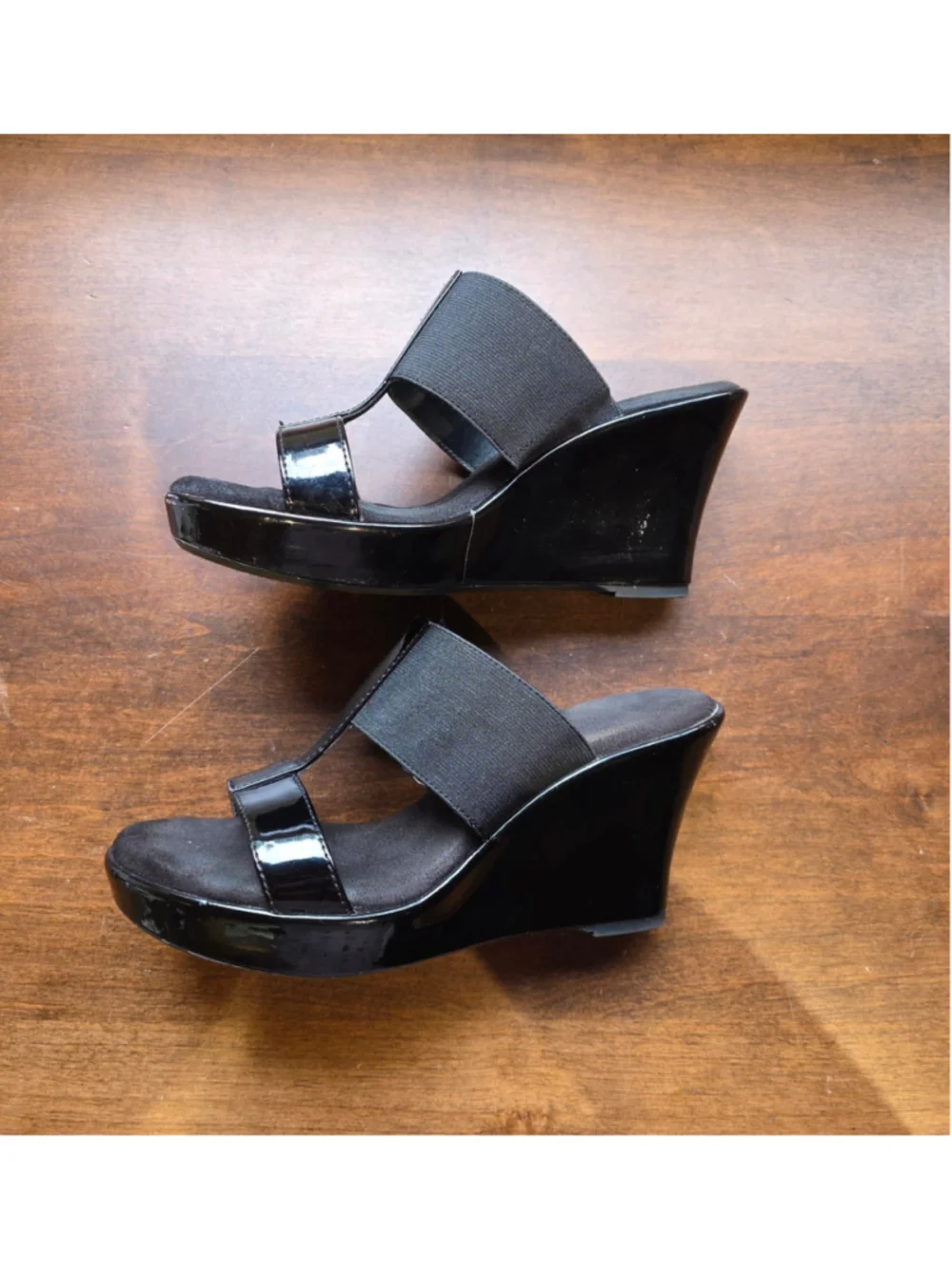 Women's Merona Black Wedge Sandals Size 6.5